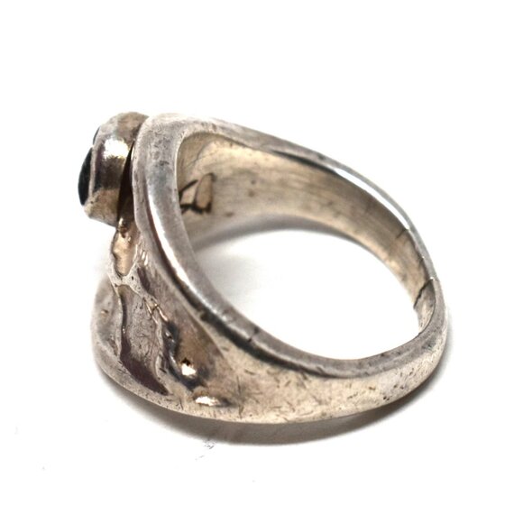 Vidal Aragon Sterling Silver Ring • Kingman Turquoise • Navajo Artisan Vintage - Picture 3 of 5